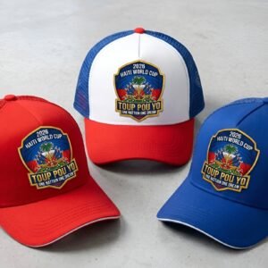 red and white 2026 Haiti World Cup trucker cap.